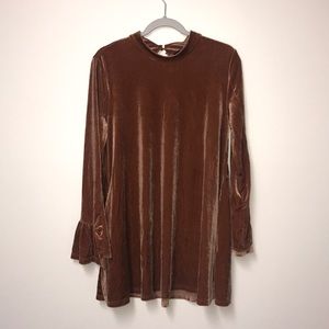 Burnt Orange Velvet Dress